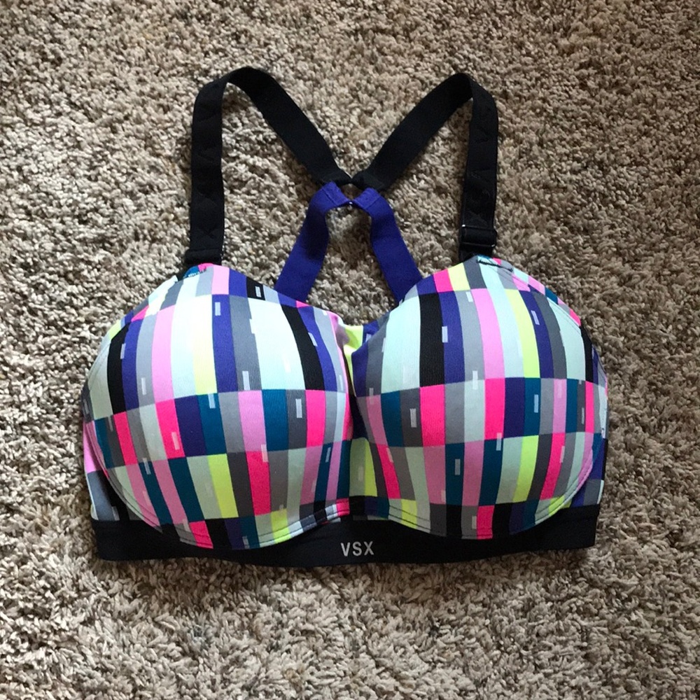 Multi colored VSX sports bra